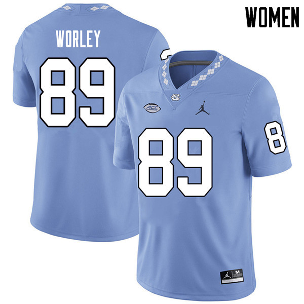 Jordan Brand Women #89 Jared Worley North Carolina Tar Heels College Football Jerseys Sale-Carolina